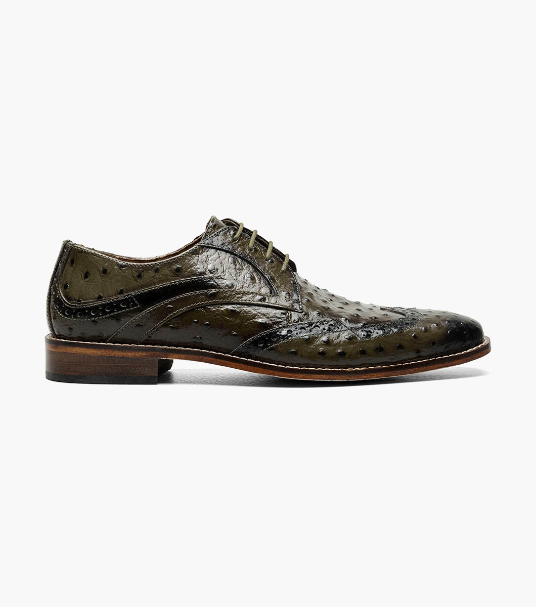 Stacy Adams GENNARO Olive Wingtip Oxford WIDE WIDTH