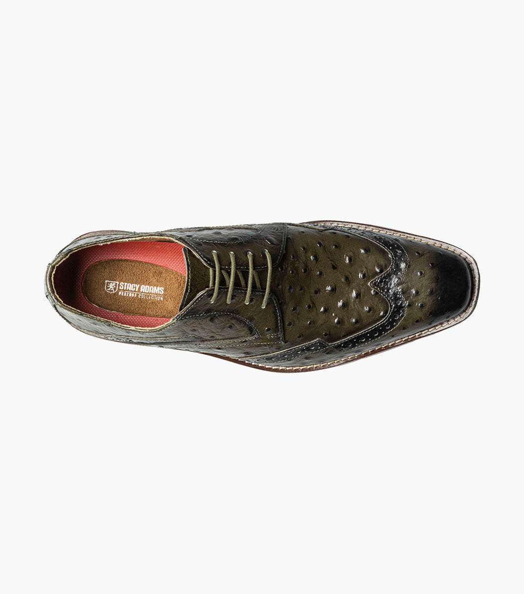 Stacy Adams GENNARO Olive Wingtip Oxford WIDE WIDTH