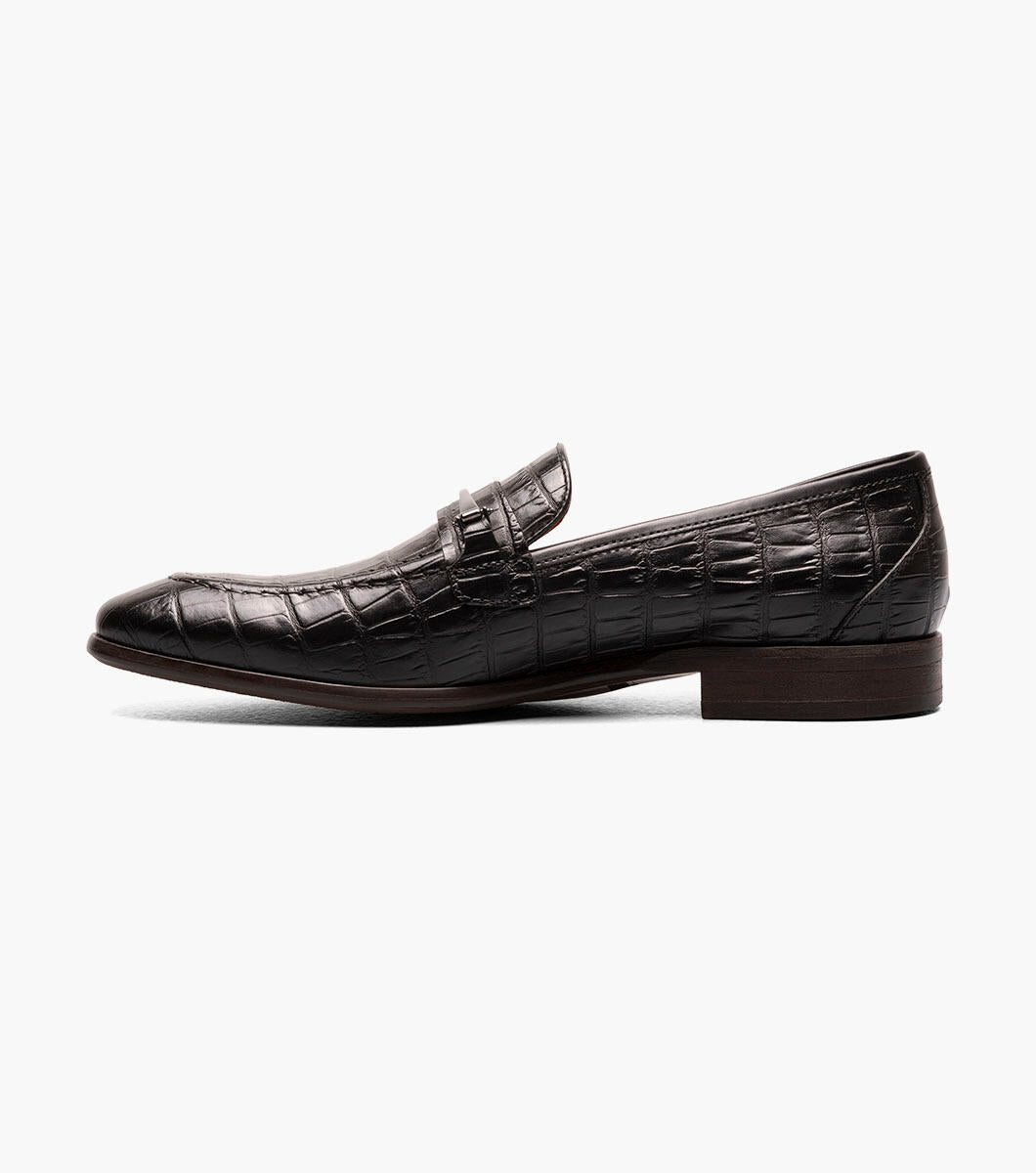 Stacy Adams FERDINAND Black Moc Toe Bit Slip On