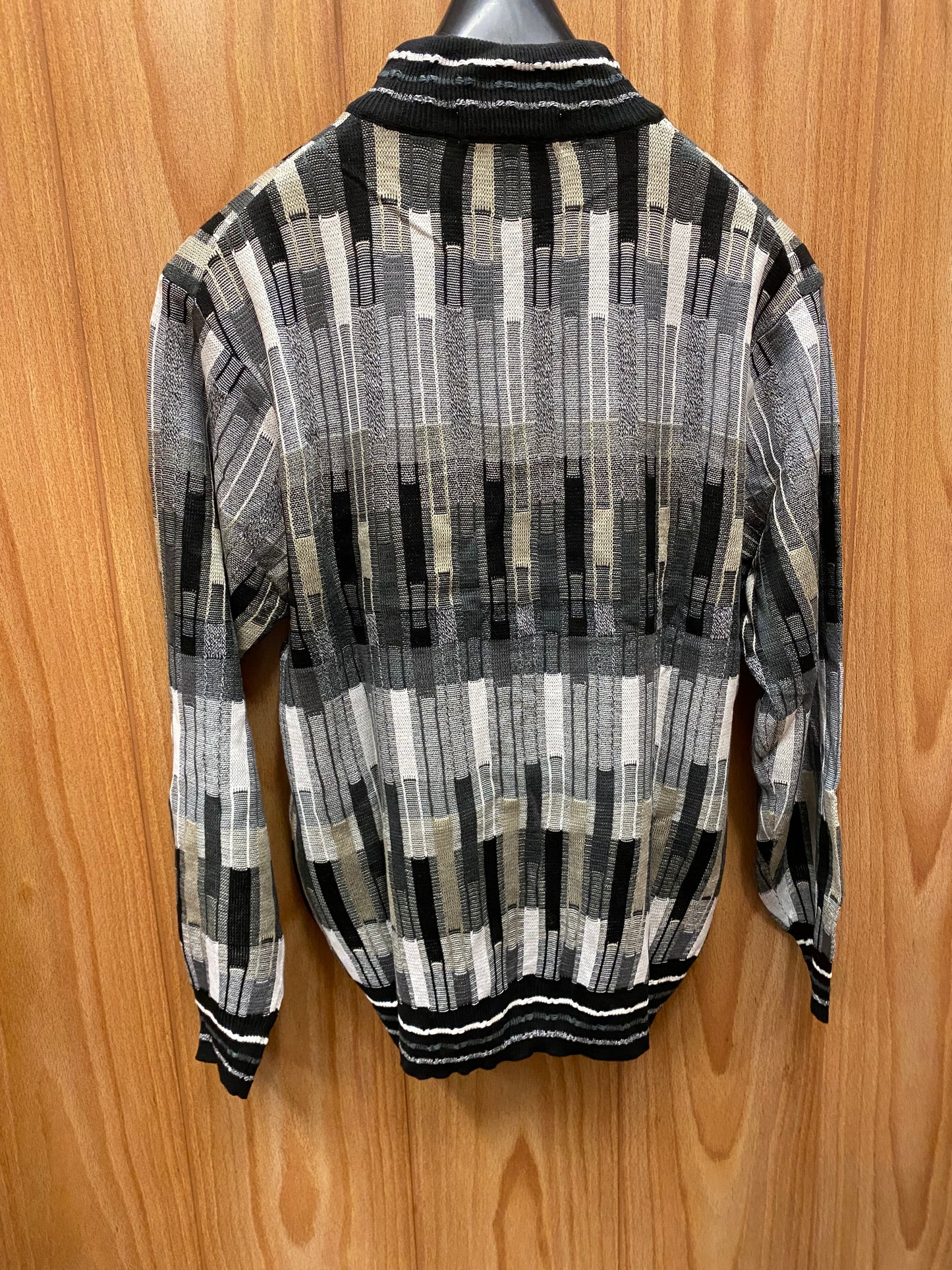 Stacy Adams 2209 Black Geometric Print Sweater  | Quarter Zip