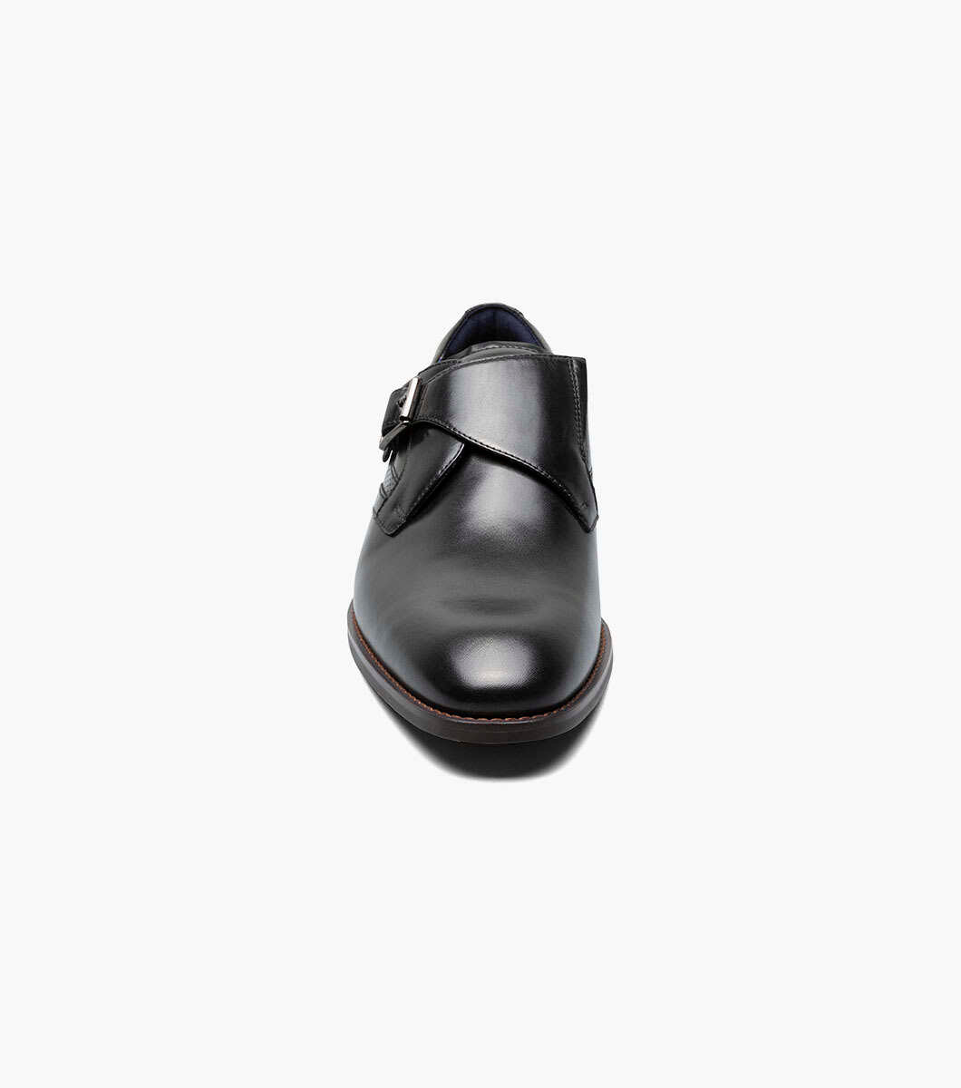 Stacy Adams KARCHER Black Plain Toe Monk Strap