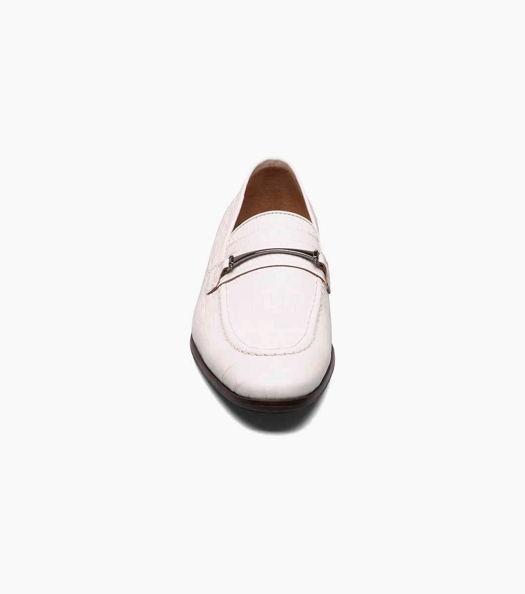 Stacy Adams FERDINAND White Moc Toe Bit Slip On