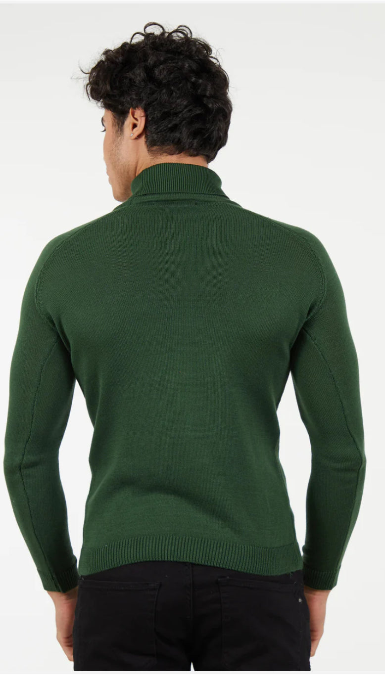 Suslo Couture Turtle Neck Sweater | Hunter Green