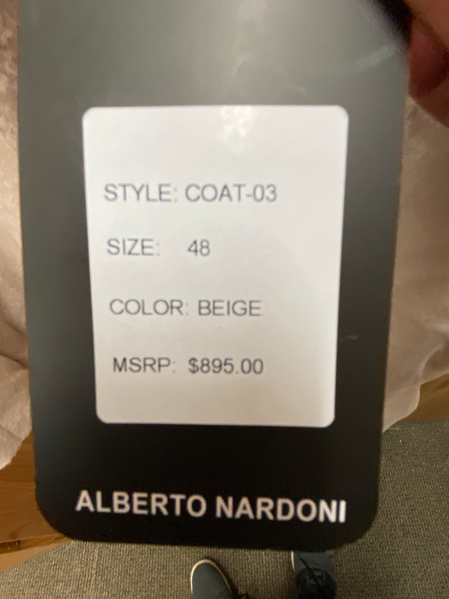 Alberto Nardoni Beige Topcoat Wool and Cashmere blend