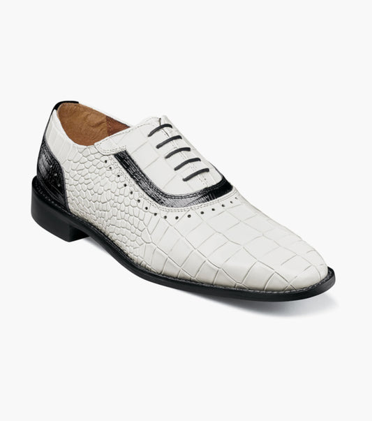 Stacy Adams RICCARDI Black & White Plain Toe Oxford