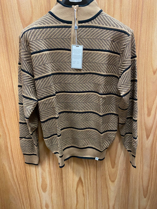 Stacy Adams 2204 Cafe Geometric Print Sweater | Quarter Zip