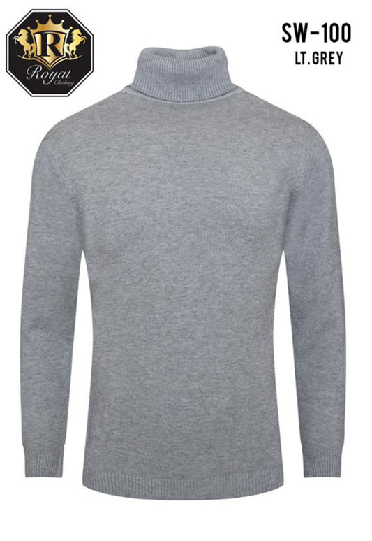 Royal Clothing SW-100 Long Sleeve Turtleneck Sweater | LT Grey