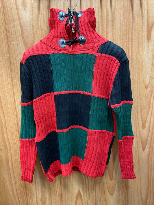 Stacy Adams SW121 Red/Green Geometric Print Sweater