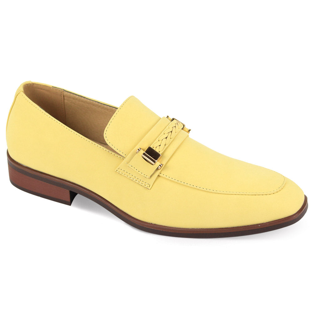 Antonio Cerrelli 7024 Yellow Moc Toe Woven Strap Slip-on Men's Dress Shoes