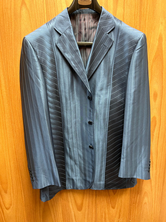 Venezzi Blue SB-4000 3-Button Striped Blazer