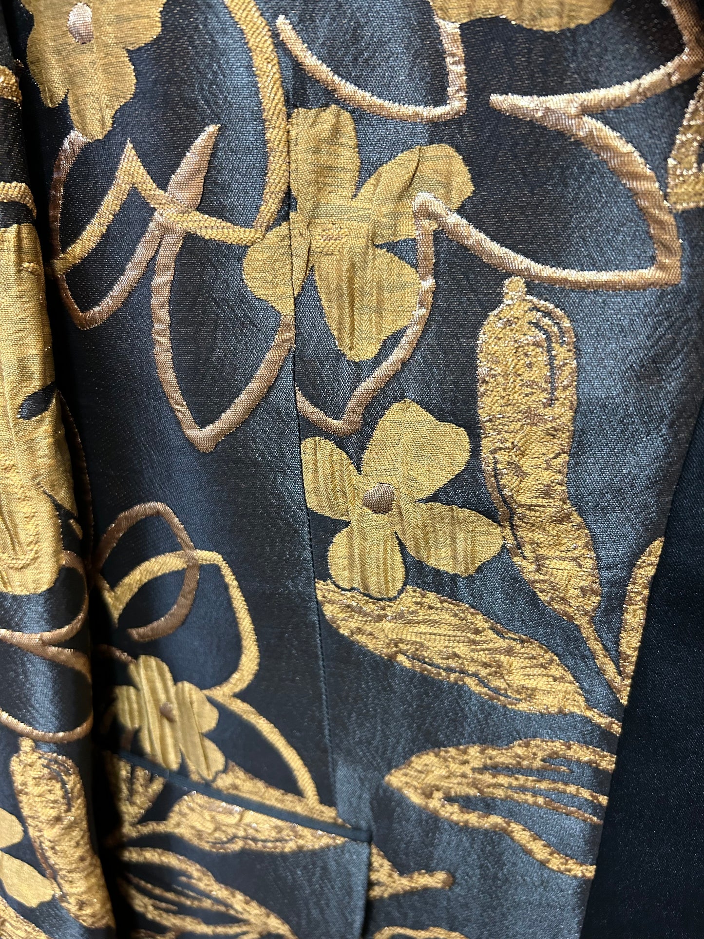 Moda Color Black/Gold Floral Print Turkish 100% Wool Suit