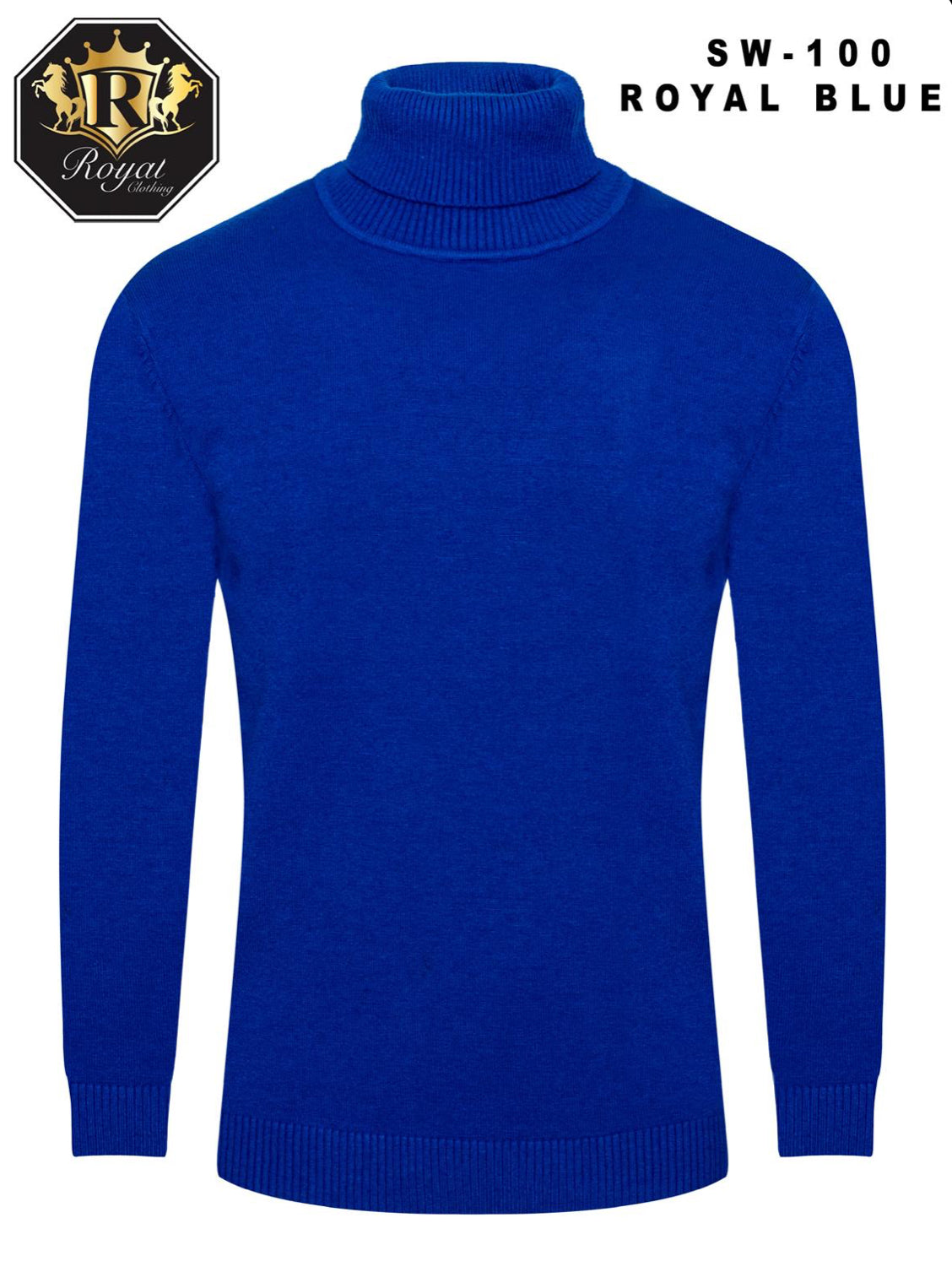 Royal Clothing SW-100 Long Sleeve Turtleneck Sweater | Royal Blue