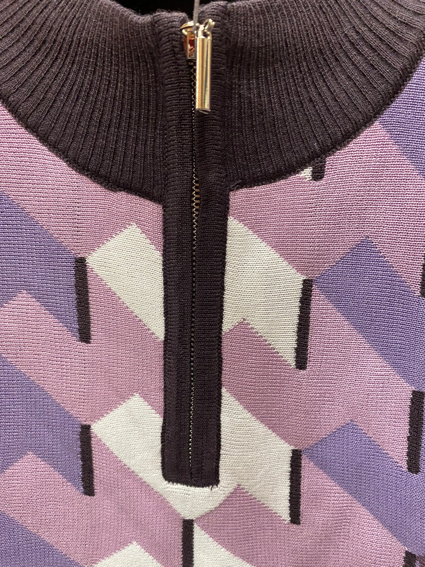 Stacy Adams 5104 Purple Geometric Print Sweater | Quarter Zip