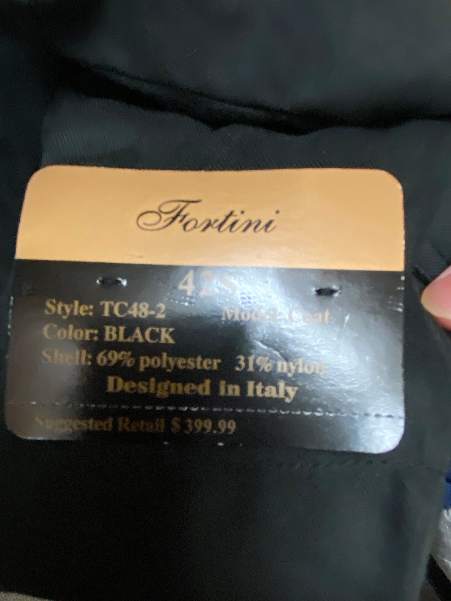 Fortini TC48-2 Black Trenchcoat