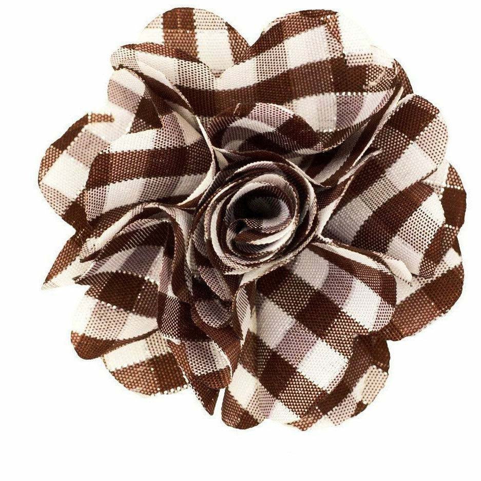 Vittorio Vico Men's Formal Metallic Silver Accent Plaid Flower Lapel Pin: Flower Pin Suit Accessories Pins for Suit or Tuxedo