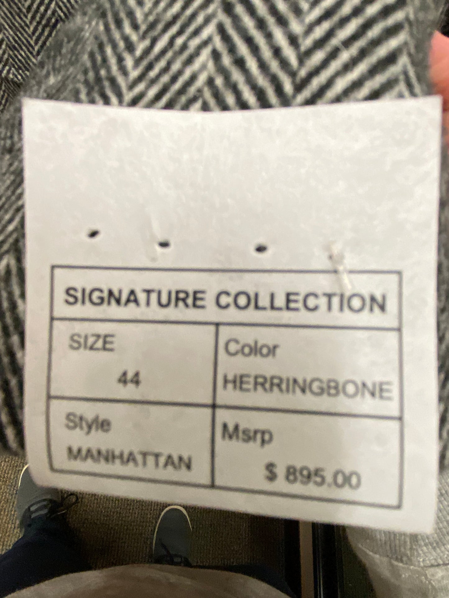 Signature Collection Manhattan Double Breasted Herringbone Topcoat with Fur Collar