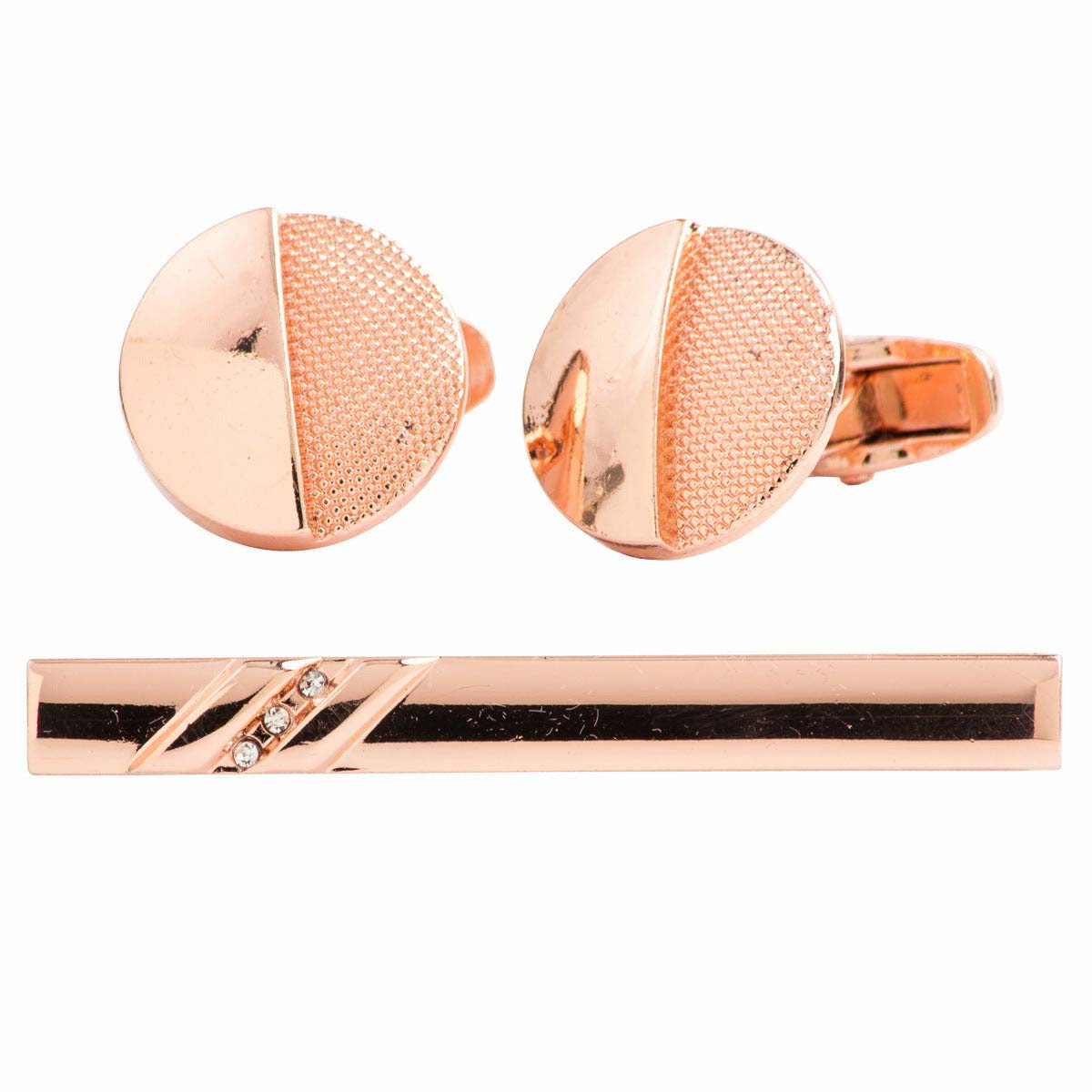 Vittorio Vico Plain Gold Cufflinks & Tie Bar Set