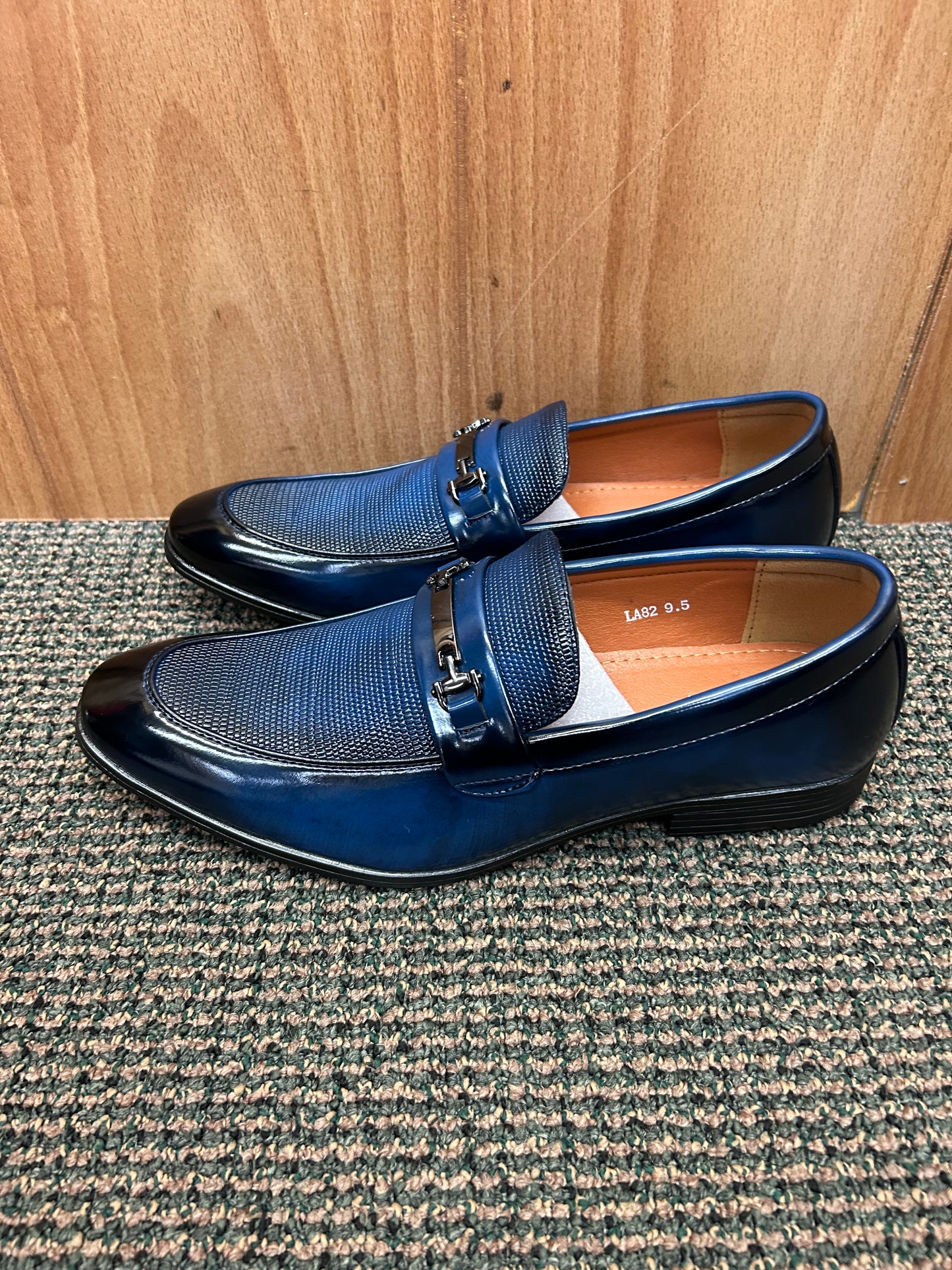 Terroni Design Men’s Navy Blue Slip-on Dress Shoes | LA82