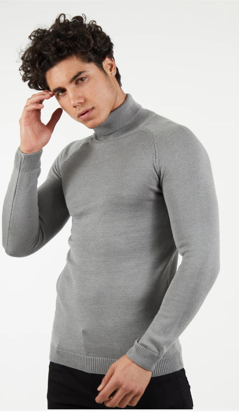 Suslo Couture Turtle Neck Sweater | Silver