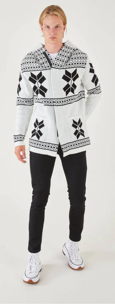 Lagos Red Exclusive Men's White Patch Long Sweaters | Hoodie LS83