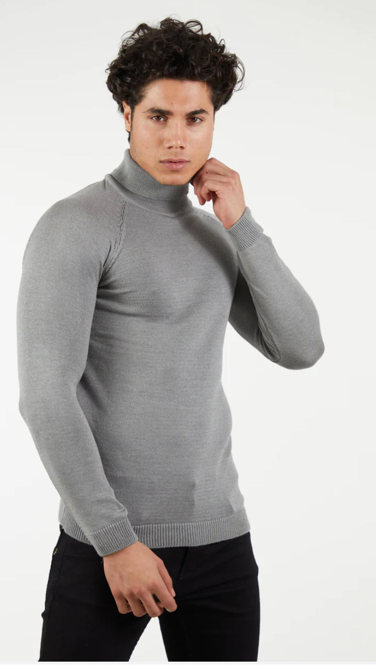 Suslo Couture Turtle Neck Sweater | Silver