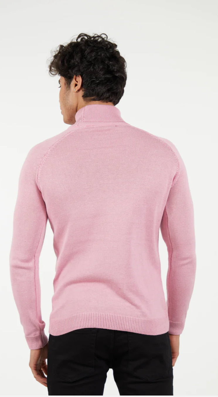 Suslo Couture Turtle Neck Sweater | Light Pink