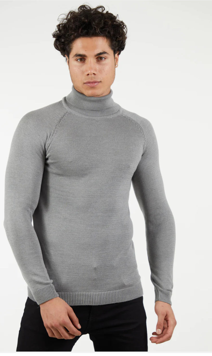 Suslo Couture Turtle Neck Sweater | Silver