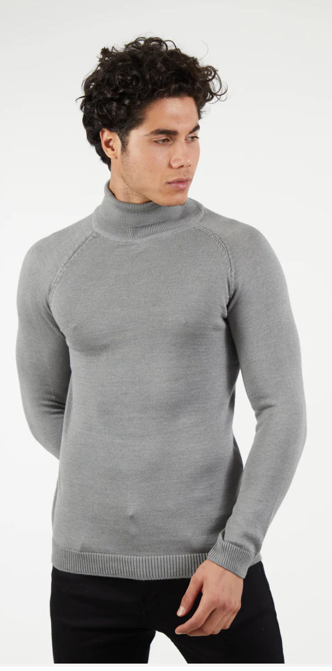 Suslo Couture Turtle Neck Sweater | Silver