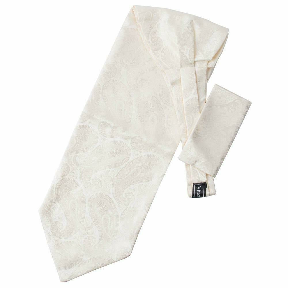 Vittorio Farina Solid Satin Ascot & Pocket Square