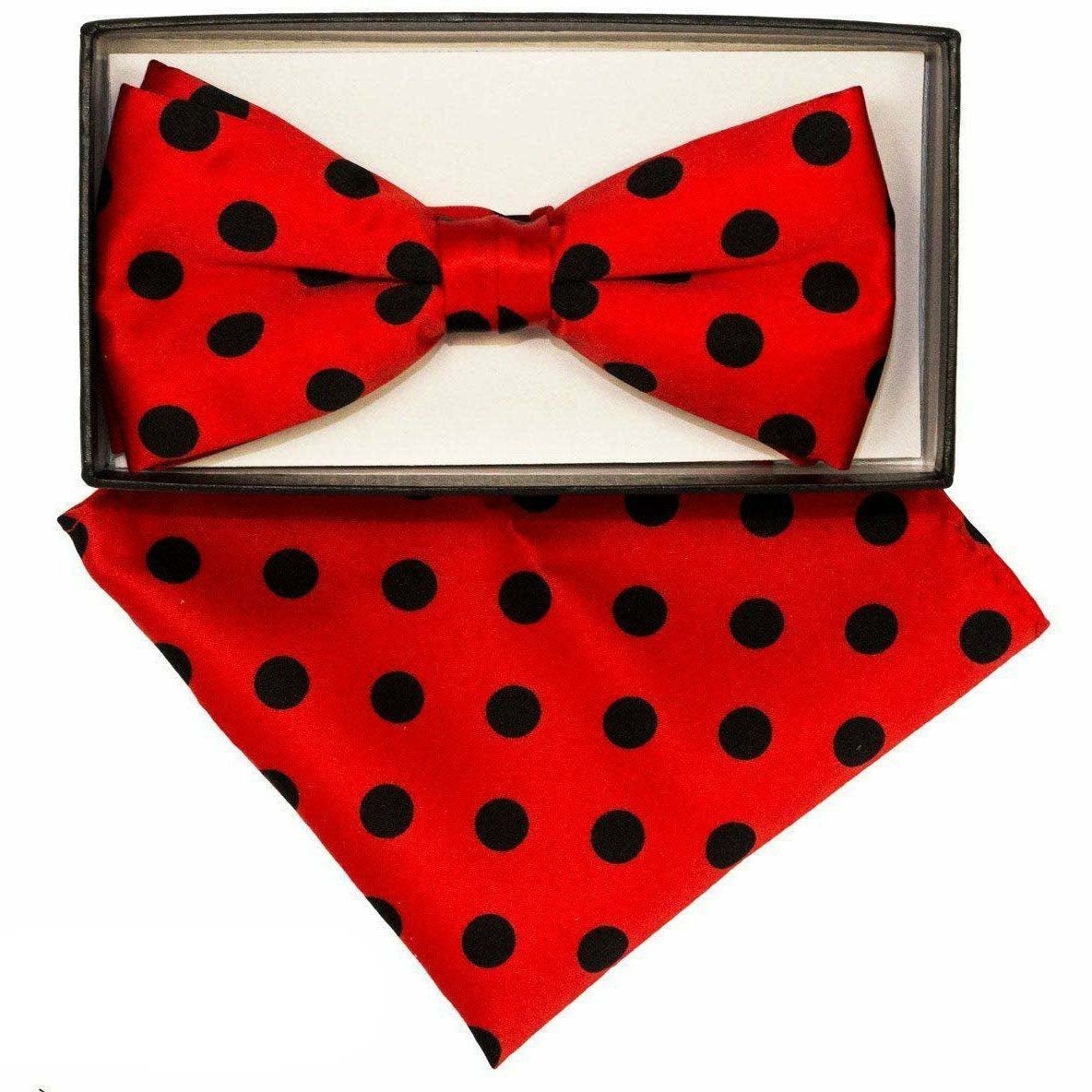 Vittorio Farina Polka Dot Bow Tie & Pocket Square by Classy Cufflink