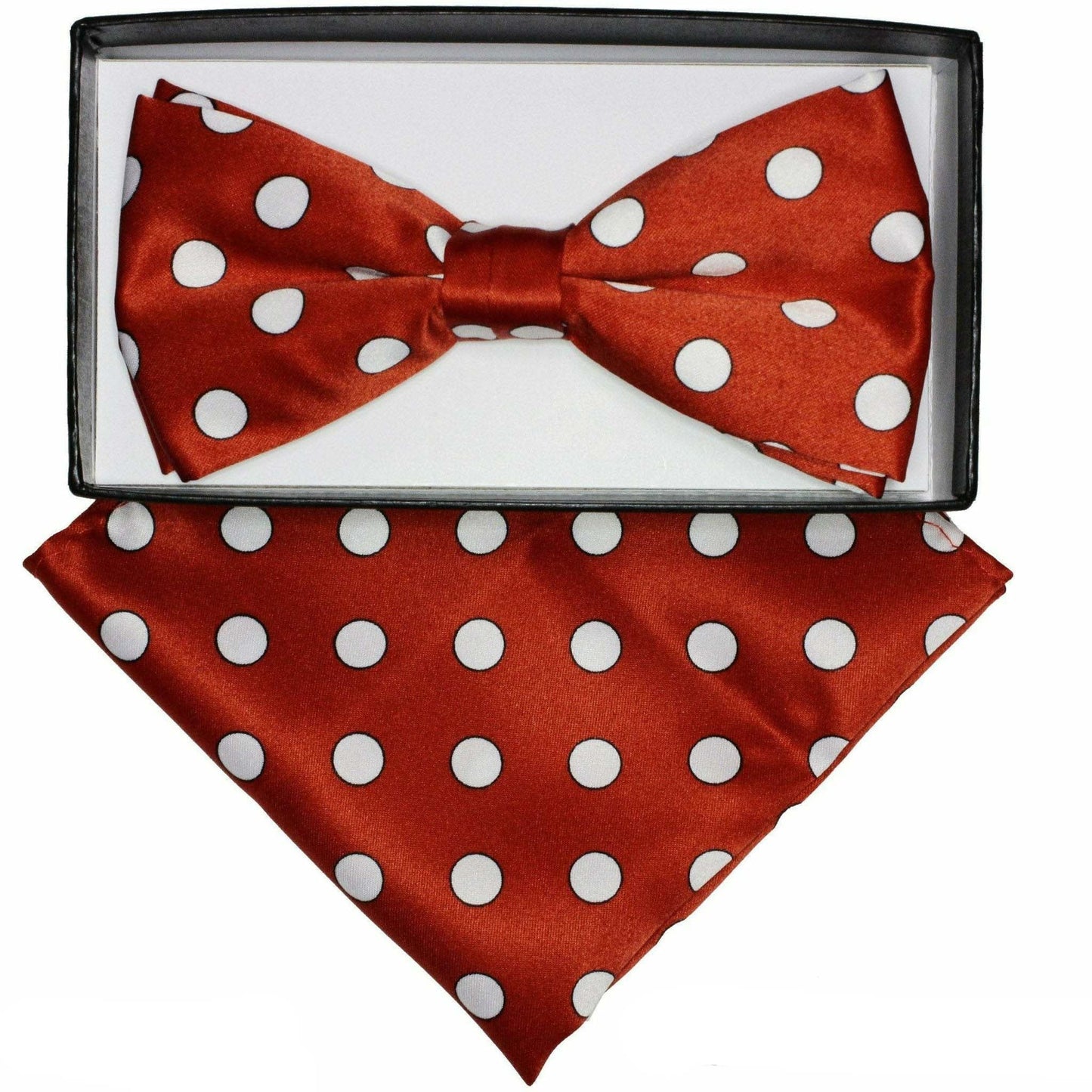 Vittorio Farina Polka Dot Bow Tie & Pocket Square by Classy Cufflink