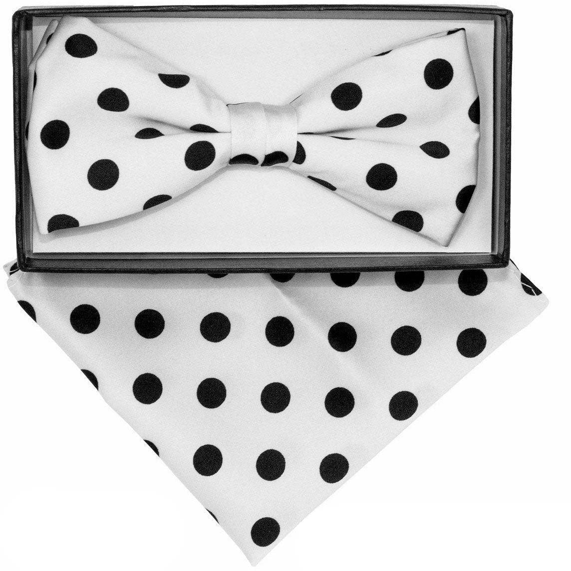 Vittorio Farina Polka Dot Bow Tie & Pocket Square by Classy Cufflink