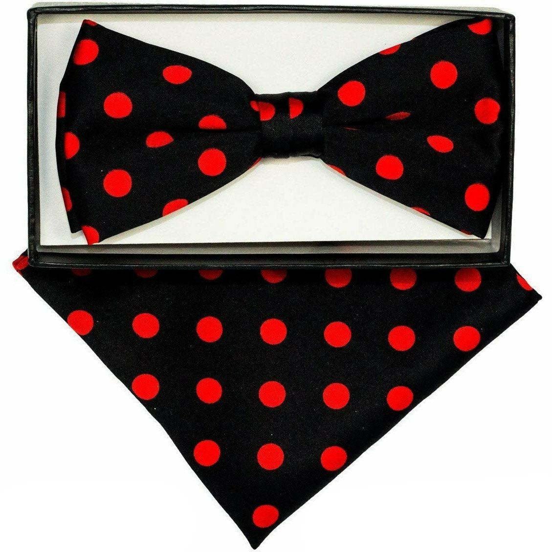 Vittorio Farina Polka Dot Bow Tie & Pocket Square by Classy Cufflink