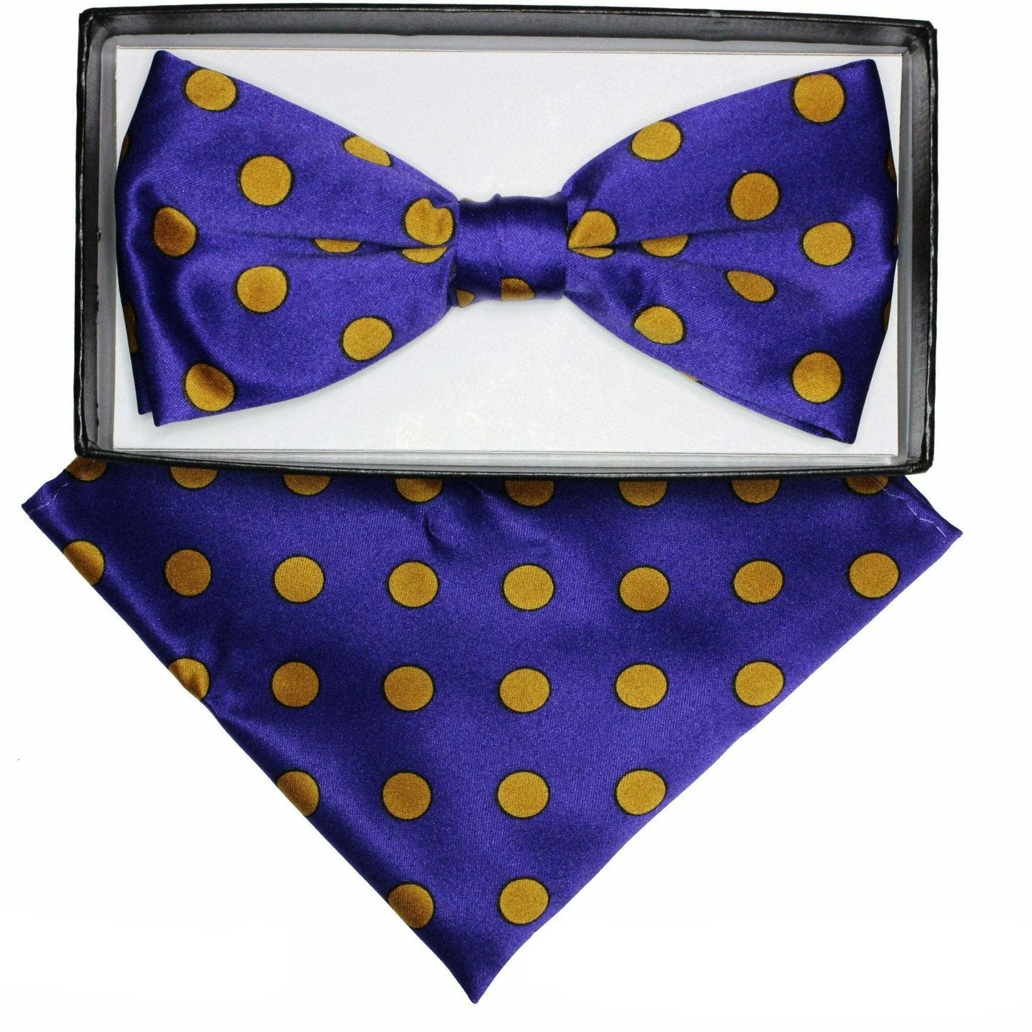 Vittorio Farina Polka Dot Bow Tie & Pocket Square by Classy Cufflink