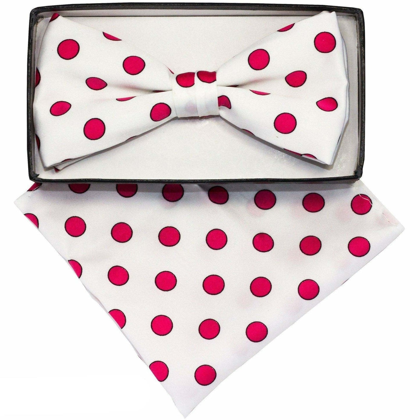 Vittorio Farina Polka Dot Bow Tie & Pocket Square by Classy Cufflink