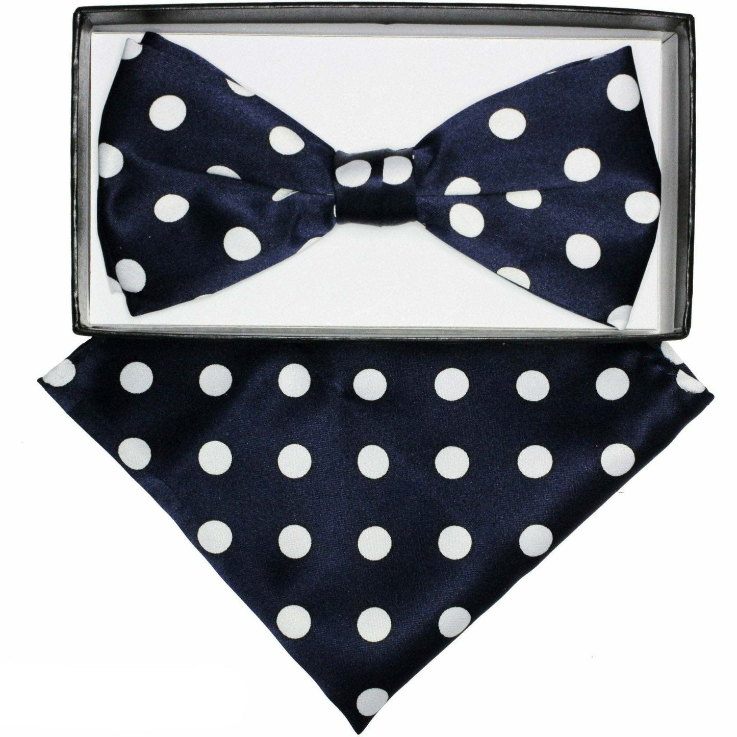 Vittorio Farina Polka Dot Bow Tie & Pocket Square by Classy Cufflink