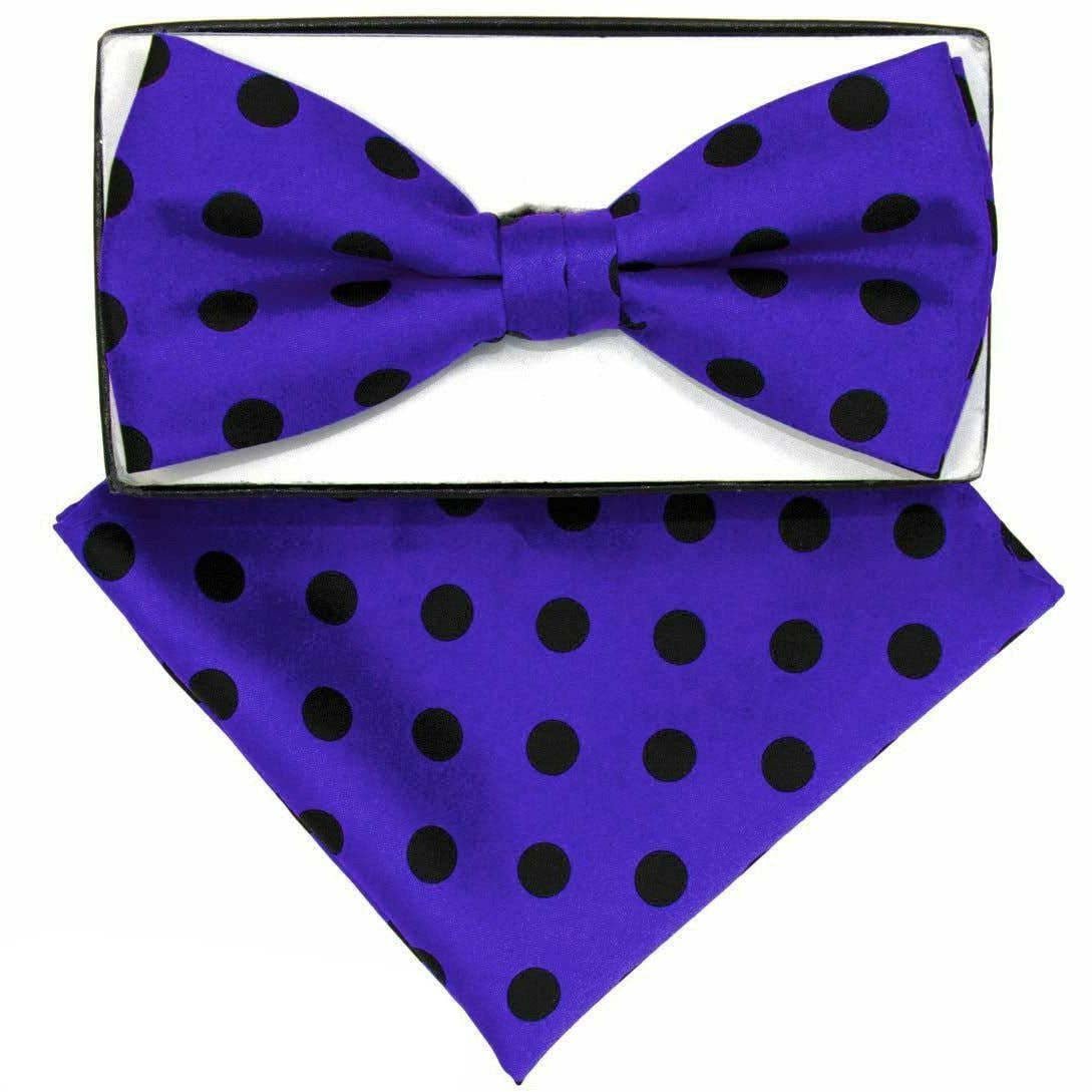 Vittorio Farina Polka Dot Bow Tie & Pocket Square by Classy Cufflink