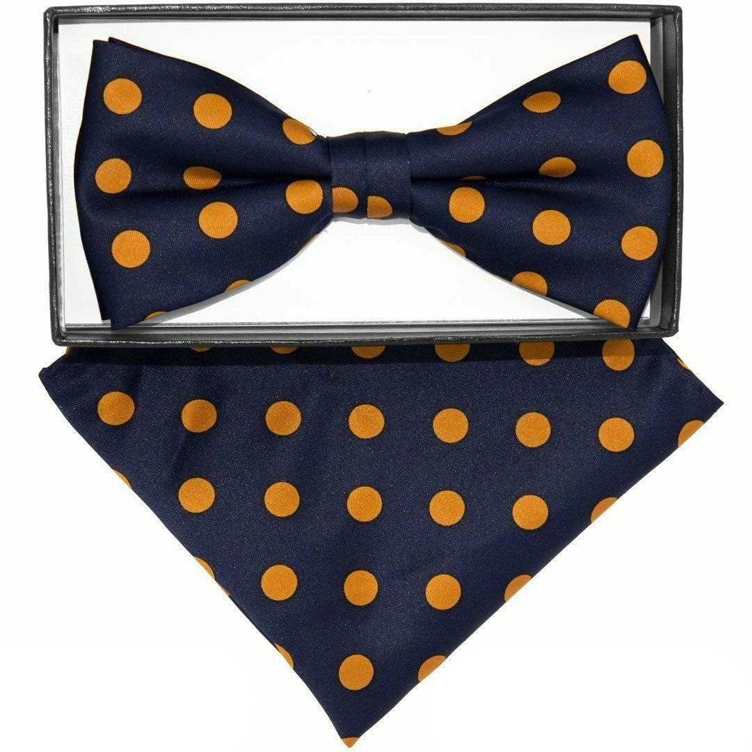 Vittorio Farina Polka Dot Bow Tie & Pocket Square by Classy Cufflink