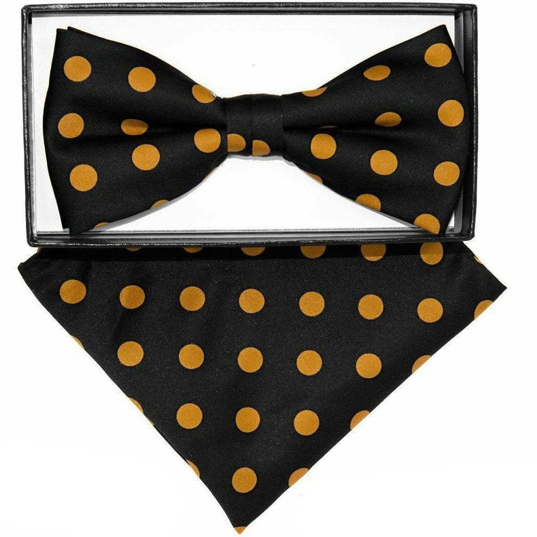 Vittorio Farina Polka Dot Bow Tie & Pocket Square by Classy Cufflink