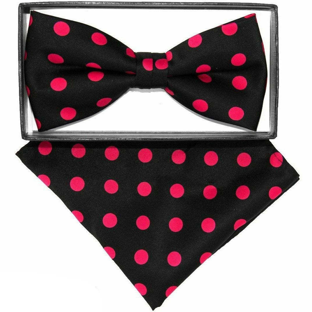 Vittorio Farina Polka Dot Bow Tie & Pocket Square by Classy Cufflink