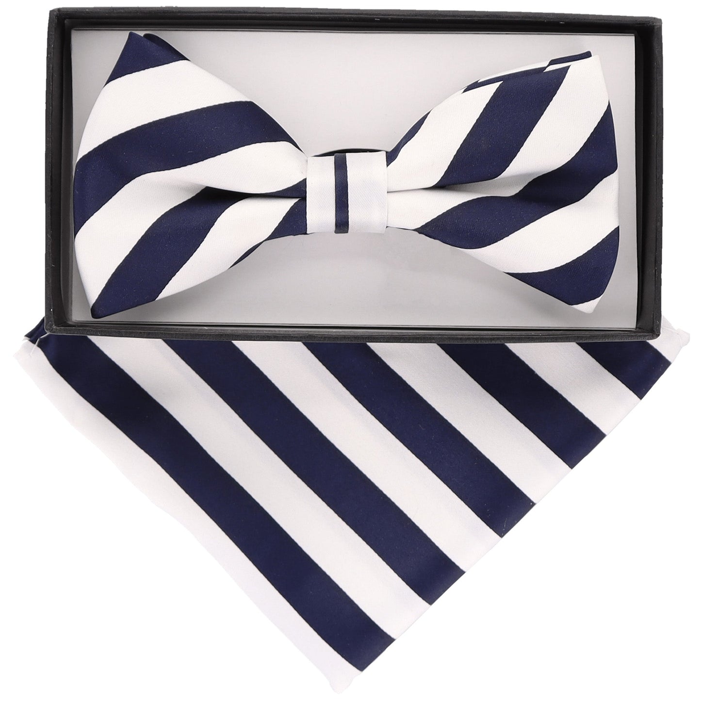 Vittorio Farina Striped Bow Tie & Pocket Square