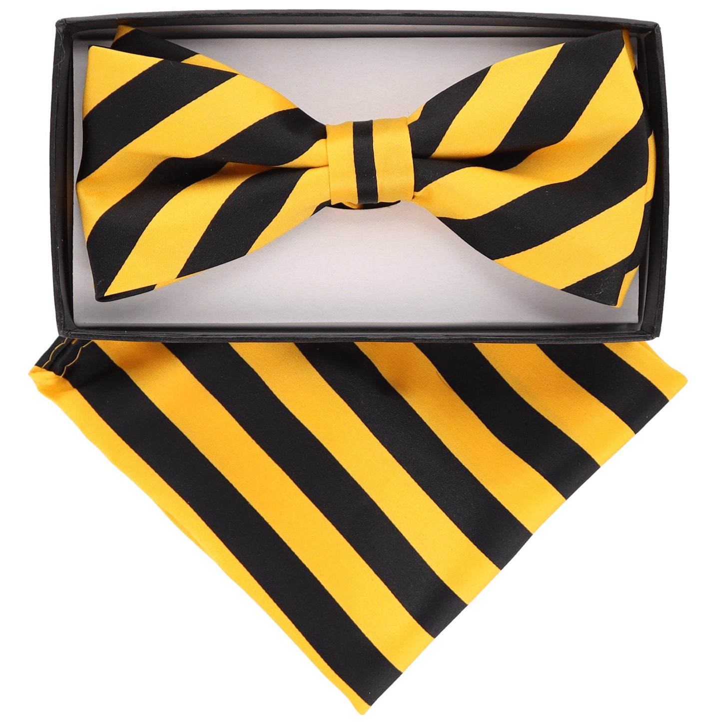 Vittorio Farina Striped Bow Tie & Pocket Square