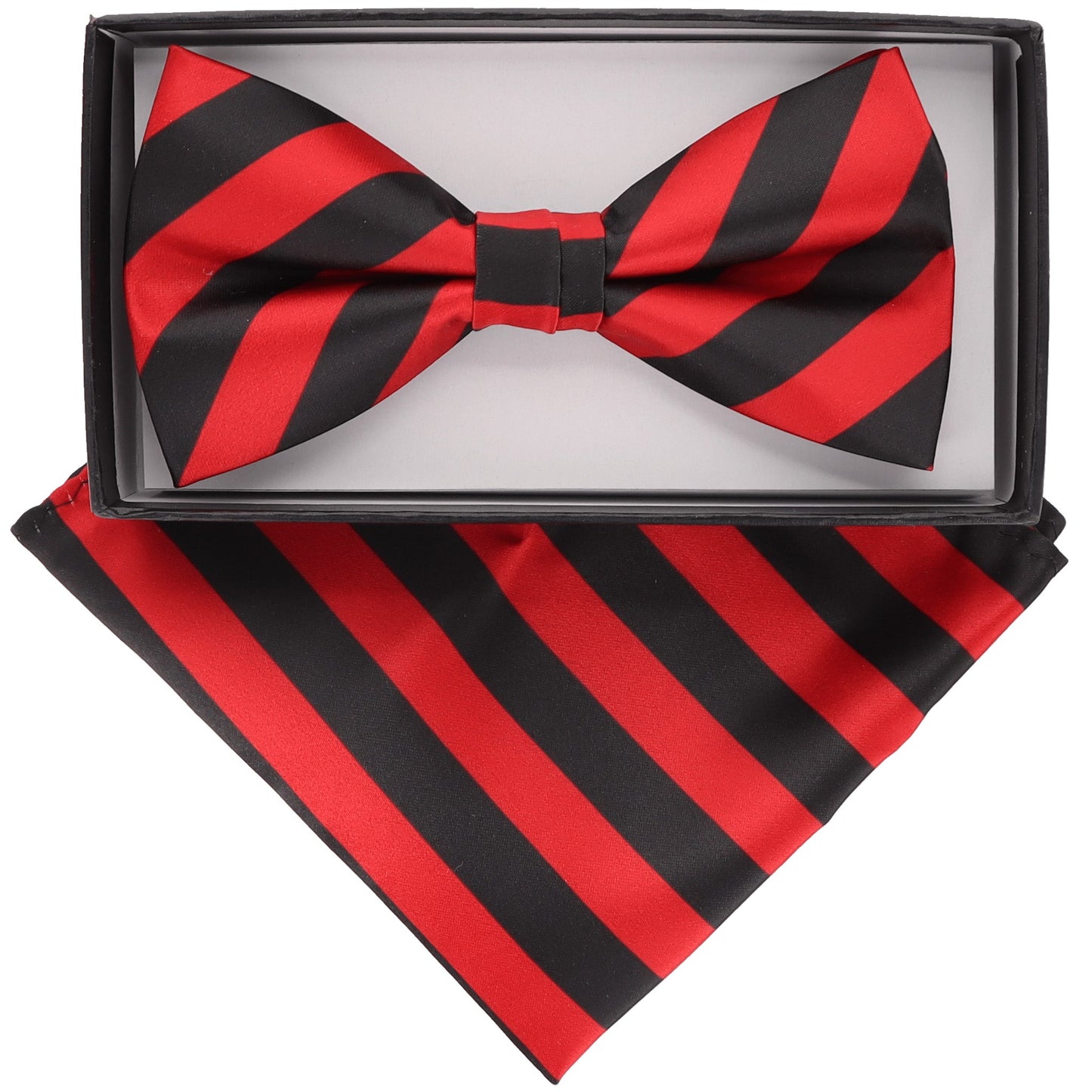 Vittorio Farina Striped Bow Tie & Pocket Square