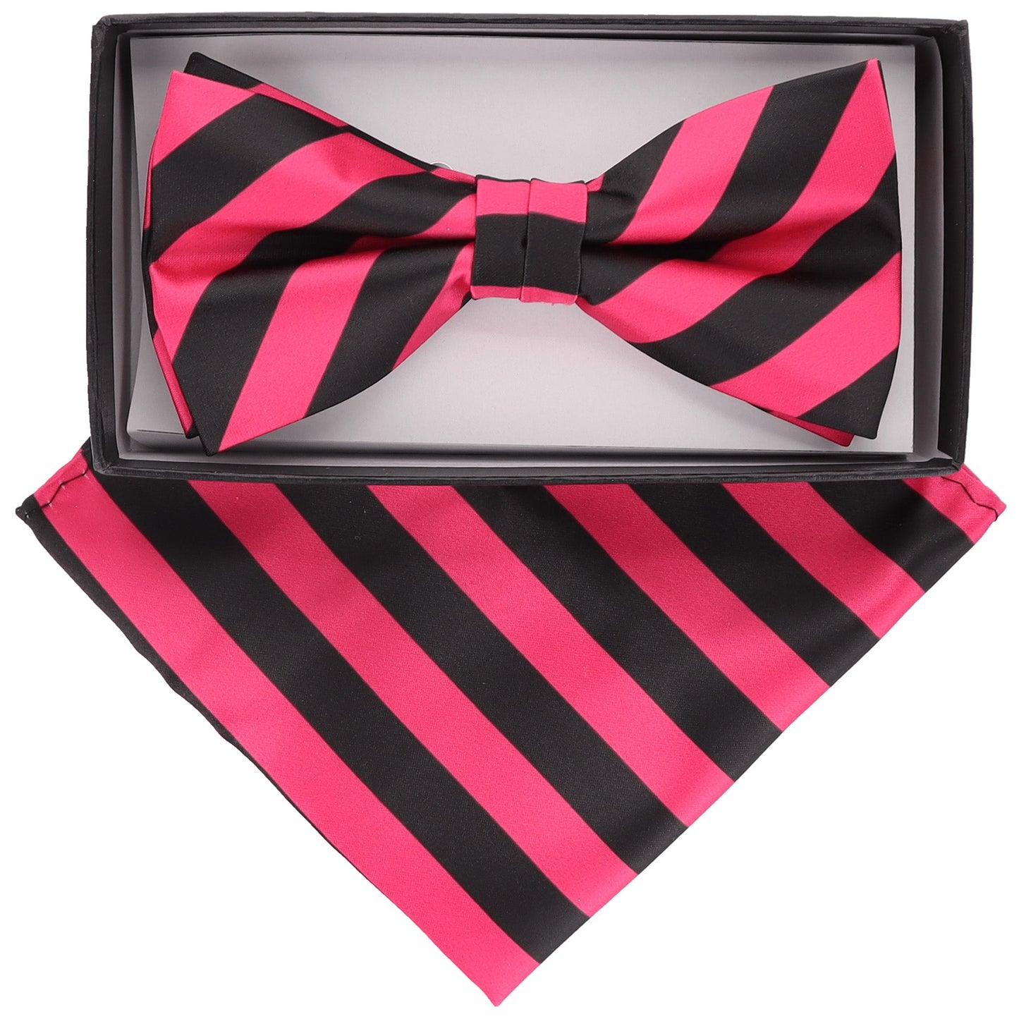 Vittorio Farina Striped Bow Tie & Pocket Square