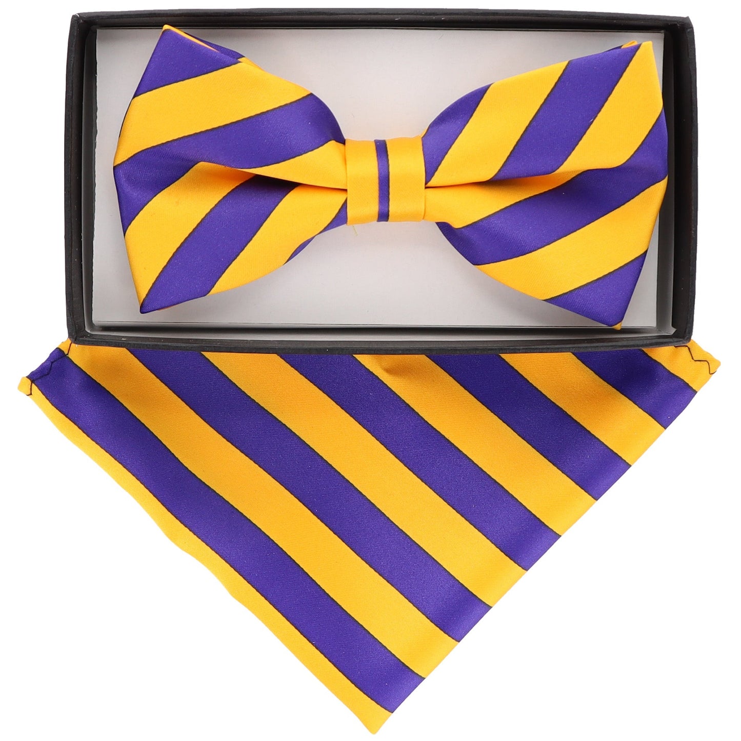 Vittorio Farina Striped Bow Tie & Pocket Square