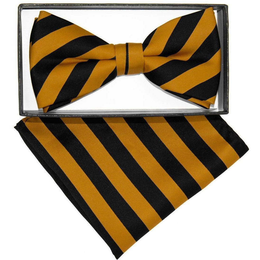 Vittorio Farina Striped Bow Tie & Pocket Square