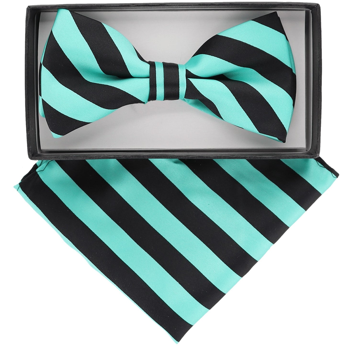 Vittorio Farina Striped Bow Tie & Pocket Square