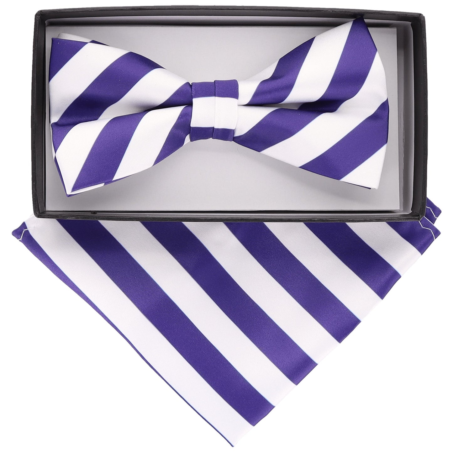 Vittorio Farina Striped Bow Tie & Pocket Square