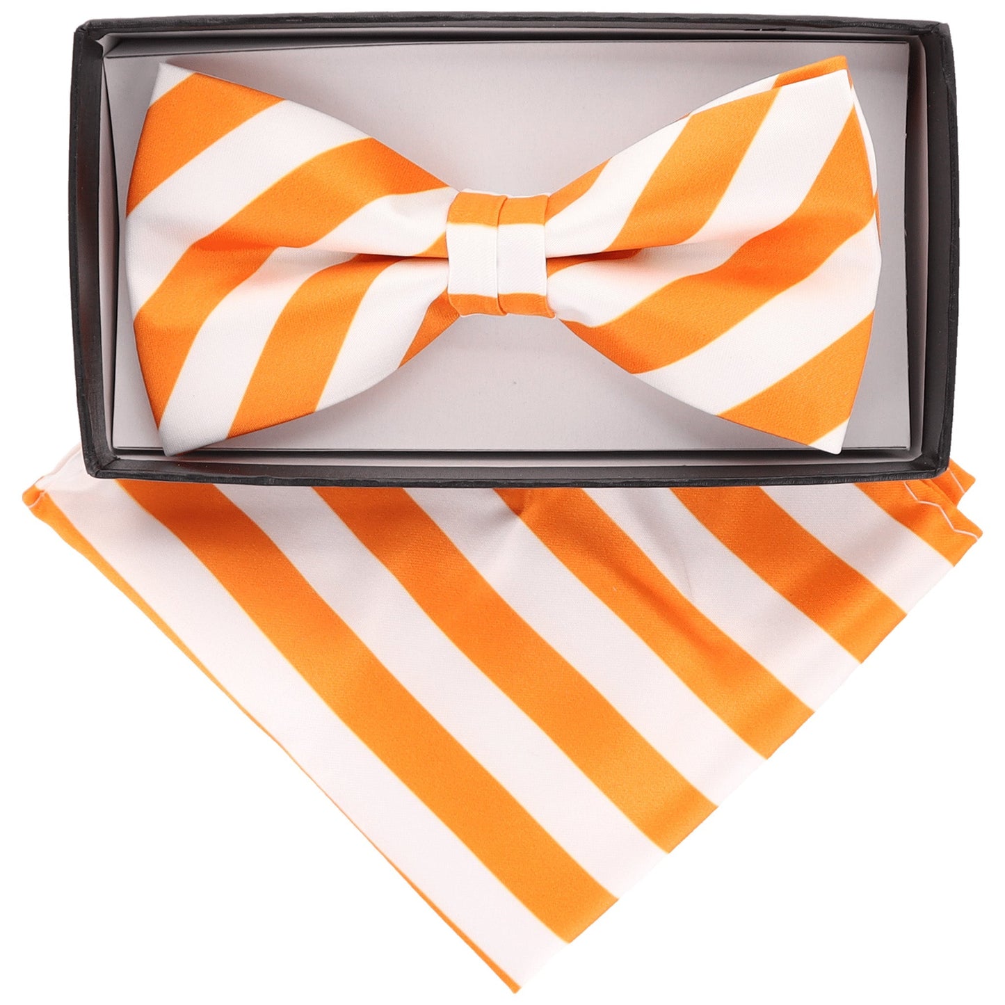 Vittorio Farina Striped Bow Tie & Pocket Square