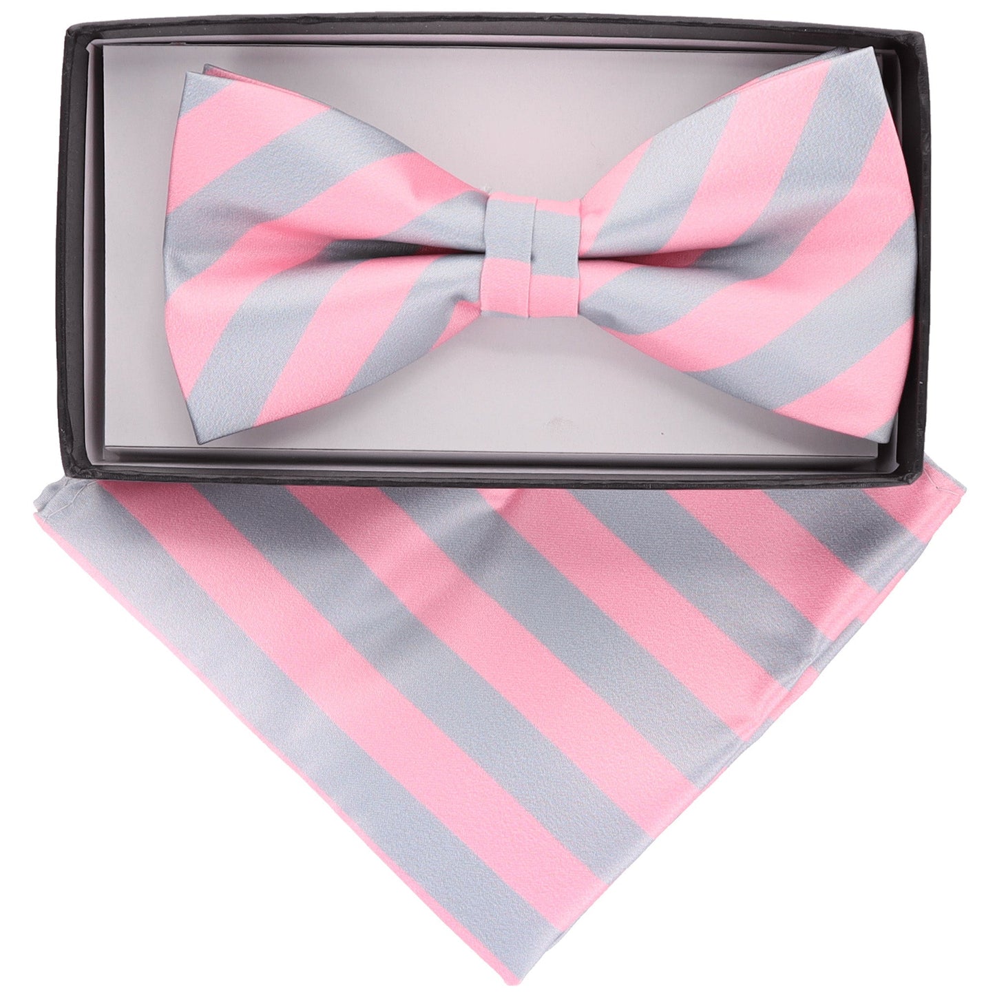 Vittorio Farina Striped Bow Tie & Pocket Square